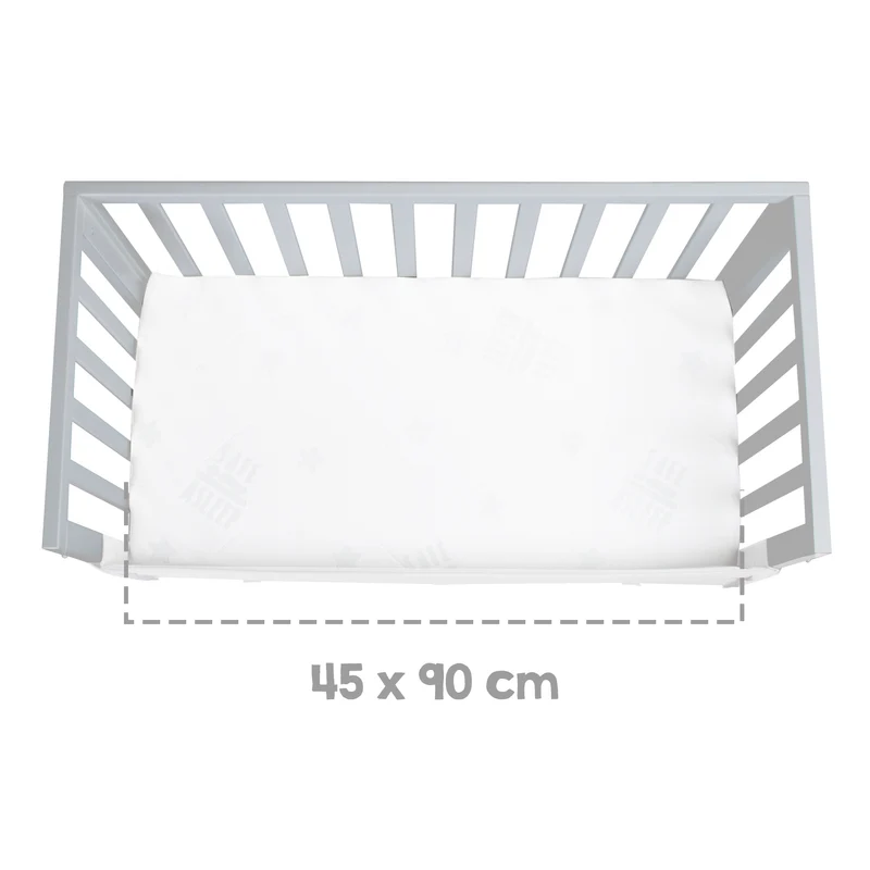 2in1 Beistellbett 'roba Style' inkl. Matratze 45x90, Mesh-Nestchen & Barriere - Holz taupe
