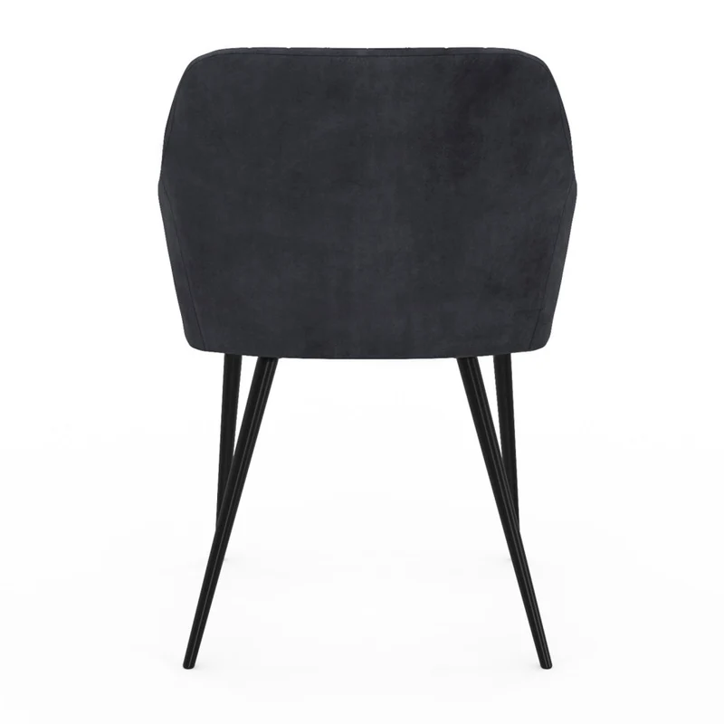 Chaises avec accoudoirs Ariana en velours gris foncé et pieds métal - lot de 2