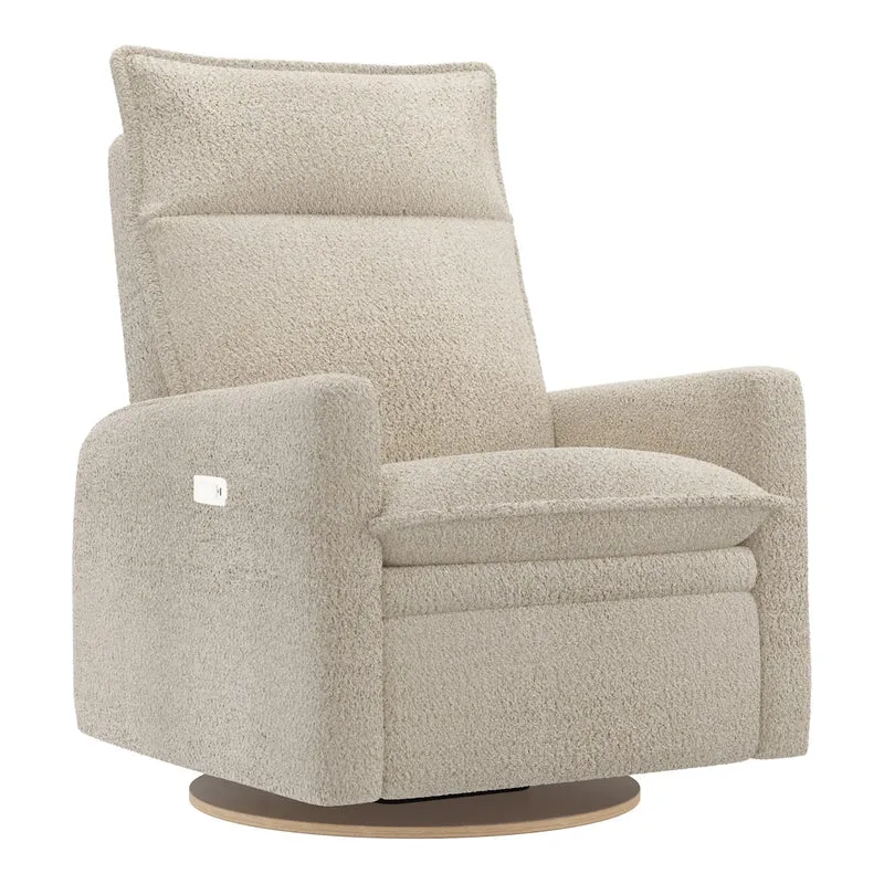 Grand Fauteuil Berçant et Pivotant Arya avec Mécanisme Électrique - Puppy Sand