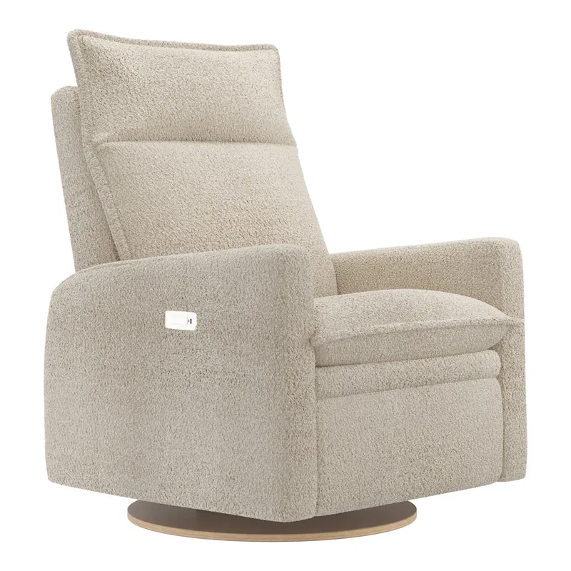 Grand Fauteuil Berçant et Pivotant Arya avec Mécanisme Électrique - Puppy Sand