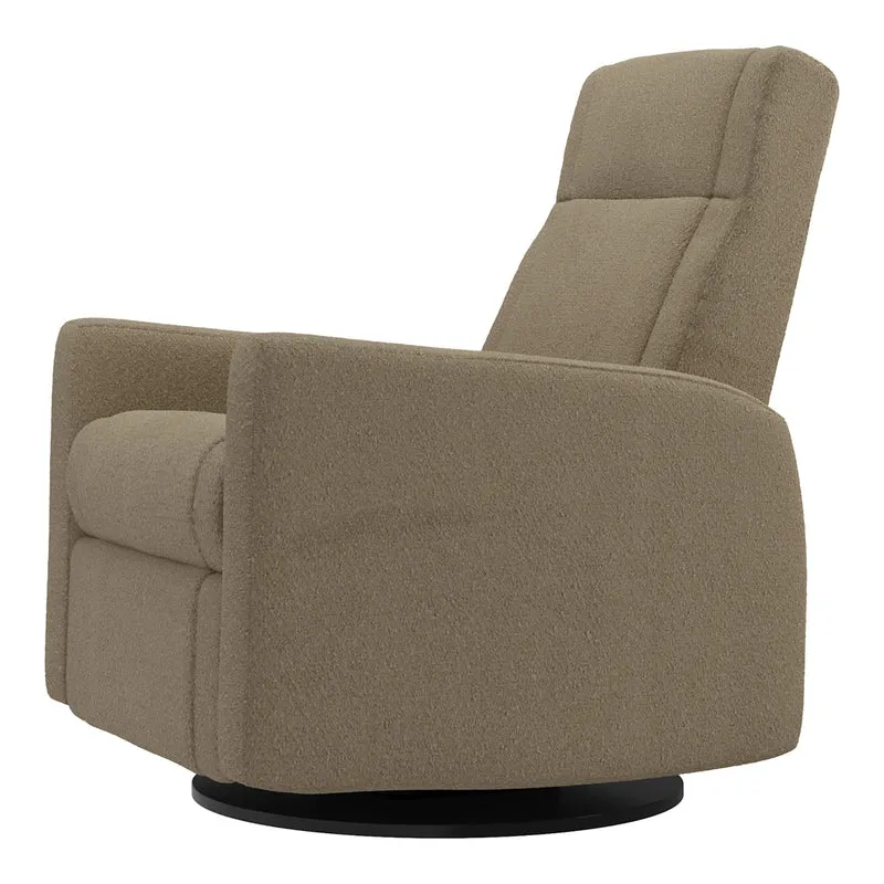 Grand Fauteuil Berçant et Pivotant Nelly avec Mécanisme Électrique - Tissu Anti-tache Tessa Mocha