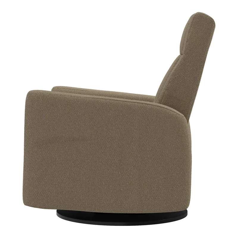 Grand Fauteuil Berçant et Pivotant Nelly avec Mécanisme Électrique - Tissu Anti-tache Tessa Mocha