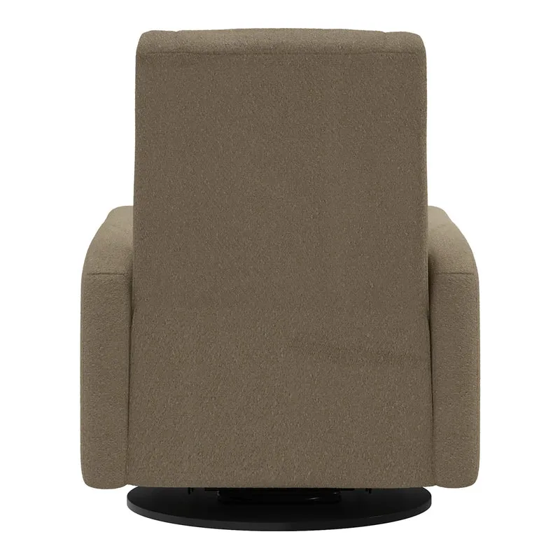 Grand Fauteuil Berçant et Pivotant Nelly avec Mécanisme Électrique - Tissu Anti-tache Tessa Mocha