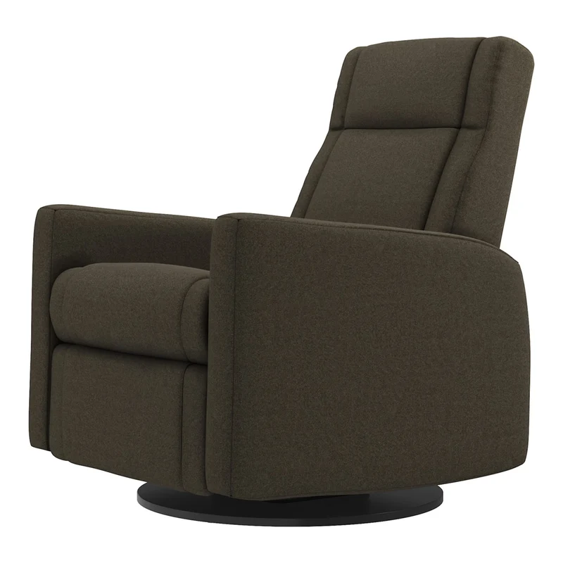 Grand Fauteuil Berçant et Pivotant Nelly avec Mécanisme Électrique - Tissu Anti-tache Mojo Espresso