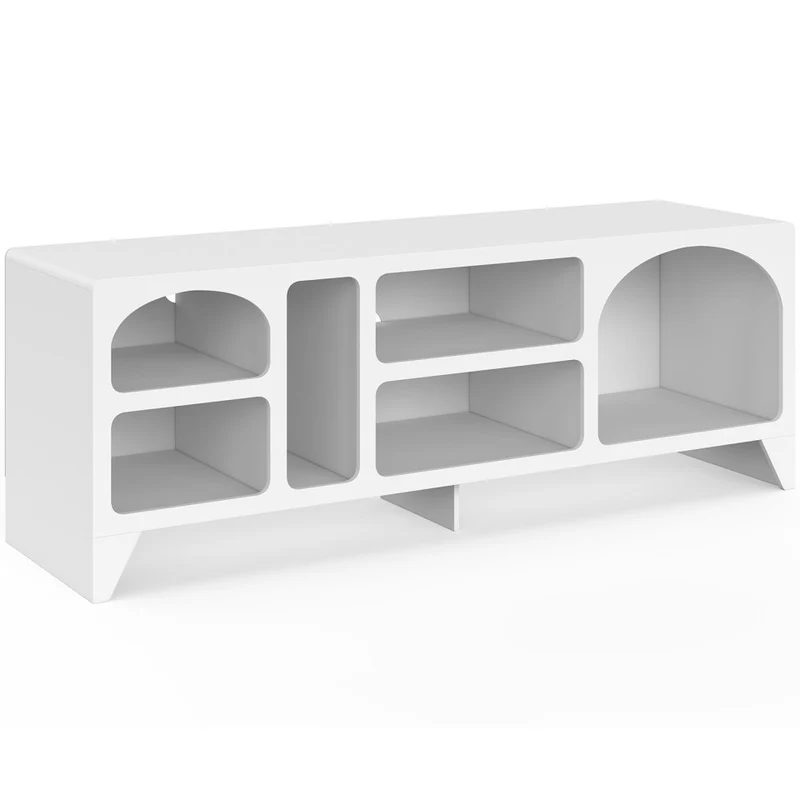 Meuble TV Alanya organique blanc 140cm