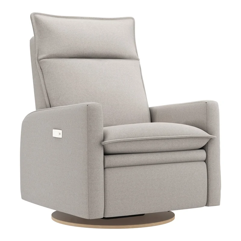 Grand Fauteuil Berçant et Pivotant Arya avec Mécanisme Électrique - Arlo Heather Pearl