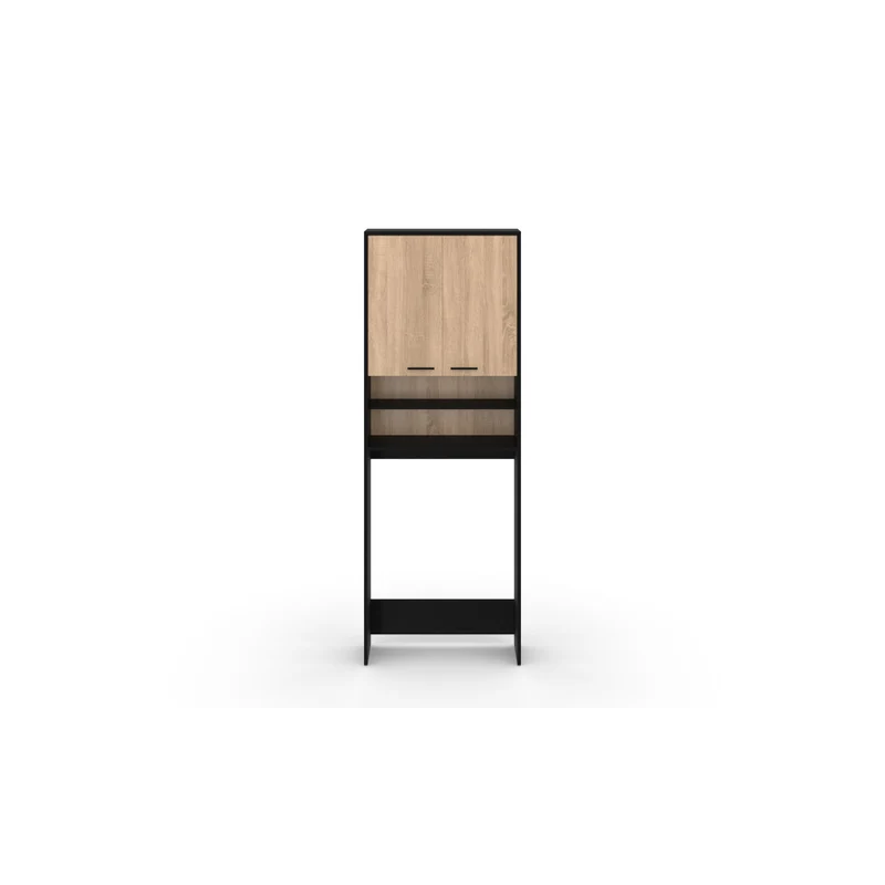 Meuble spécial dessus machine à laver Will noir et bois