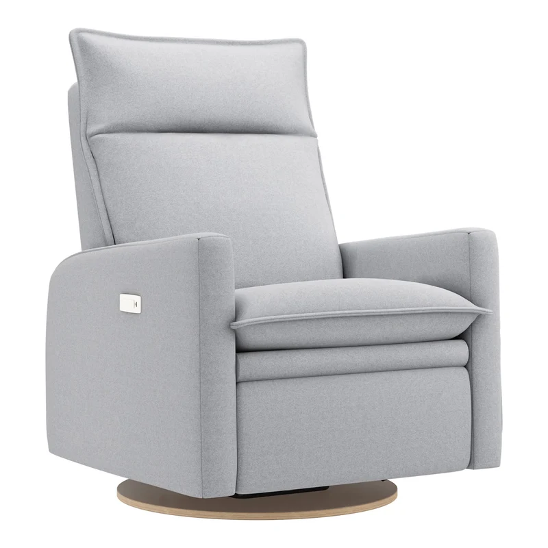 Grand Fauteuil Berçant et Pivotant Arya avec Mécanisme Électrique - Arlo Heather Silver