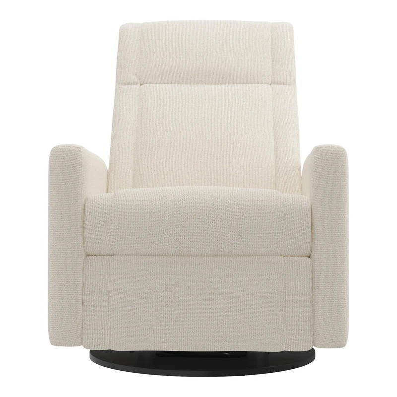 Grand Fauteuil Berçant et Pivotant Nelly avec Mécanisme Électrique - Henequen (Tissu anti-tache)