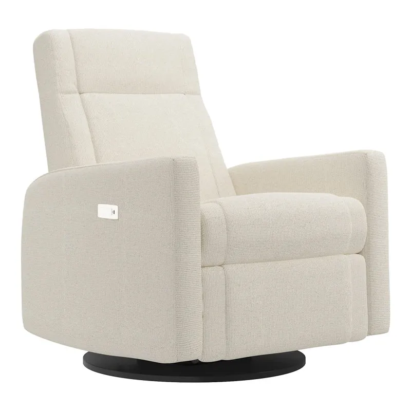 Grand Fauteuil Berçant et Pivotant Nelly avec Mécanisme Électrique - Henequen (Tissu anti-tache)