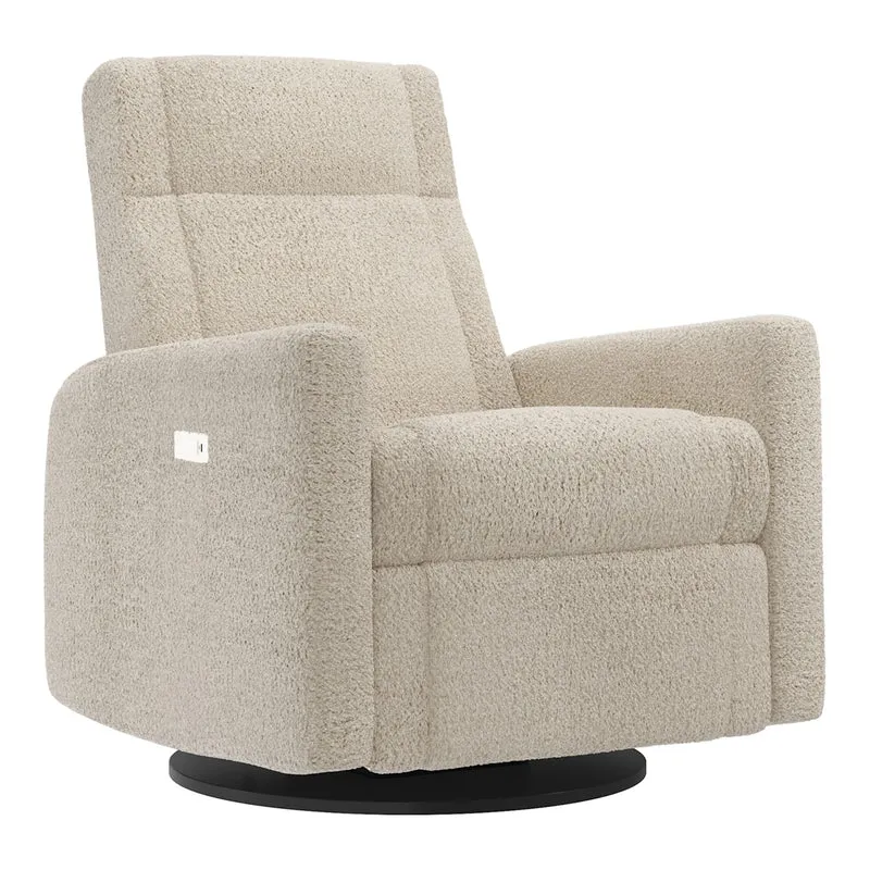 Grand Fauteuil Berçant et Pivotant Nelly avec Mécanisme Électrique - Puppy Sand