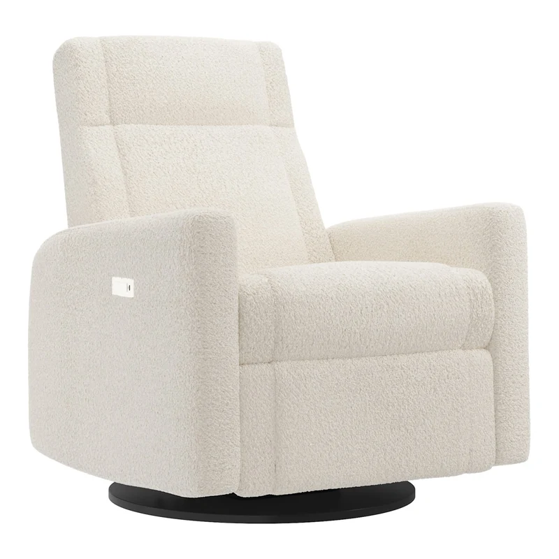 Grand Fauteuil Berçant et Pivotant Nelly avec Mécanisme Électrique - Puppy Pearl