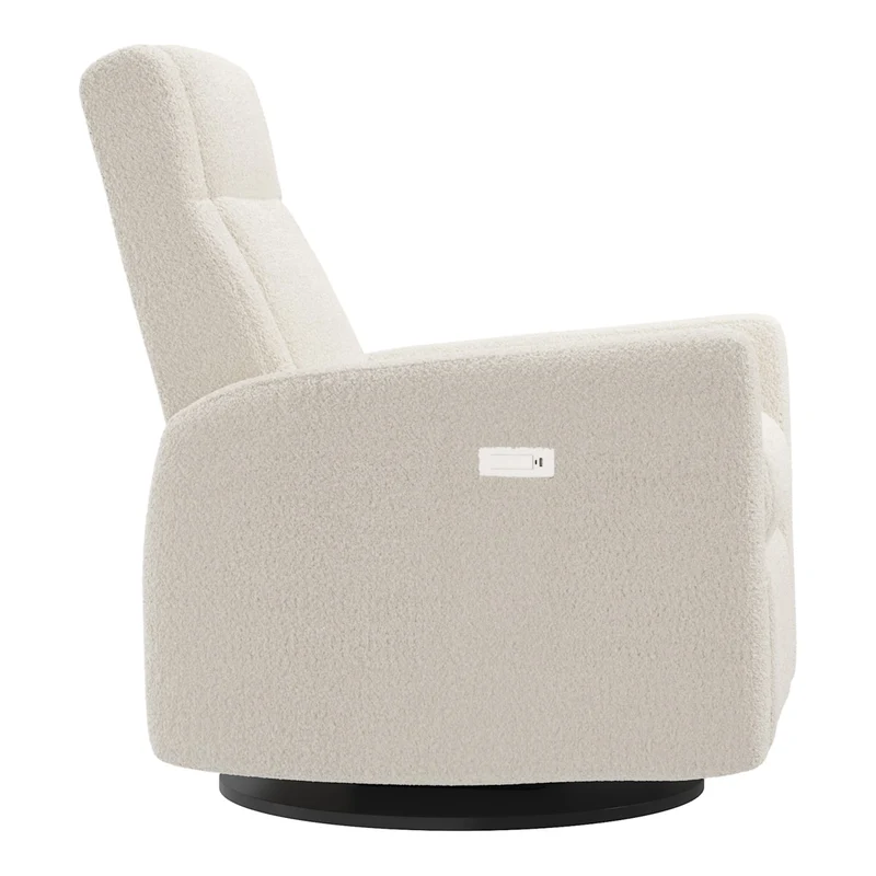 Grand Fauteuil Berçant et Pivotant Nelly avec Mécanisme Électrique - Puppy Pearl