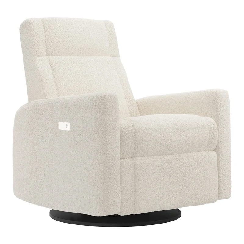 Grand Fauteuil Berçant et Pivotant Nelly avec Mécanisme Électrique - Puppy Pearl