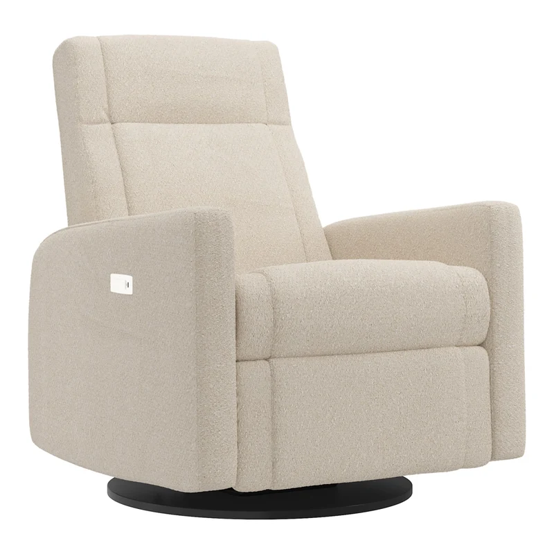 Grand Fauteuil Berçant et Pivotant Nelly avec Mécanisme Électrique - Beyond Sheep Cream