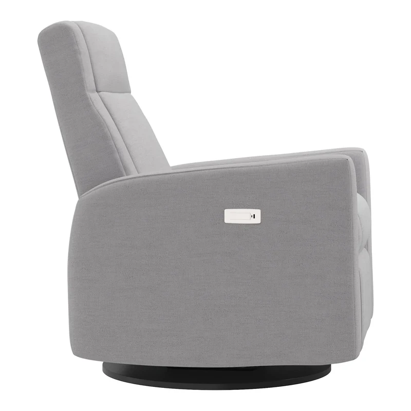Grand Fauteuil Berçant et Pivotant Nelly avec Mécanisme Électrique - Como Dove Grey