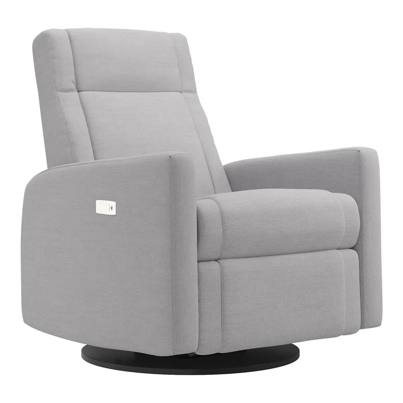 Grand Fauteuil Berçant et Pivotant Nelly avec Mécanisme Électrique - Como Dove Grey