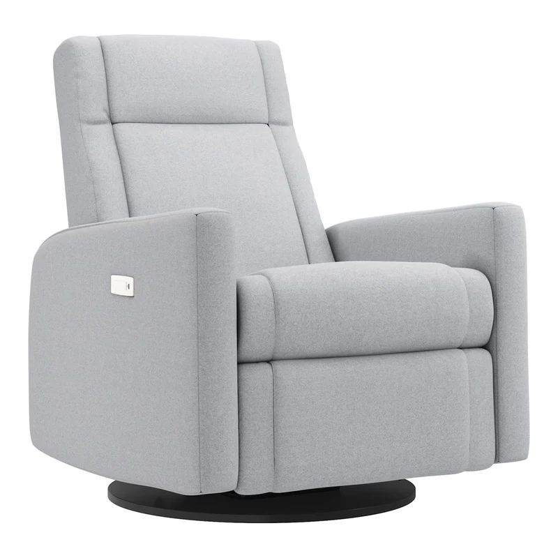 Grand Fauteuil Berçant et Pivotant Nelly avec Mécanisme Électrique - Arlo Heather Silver