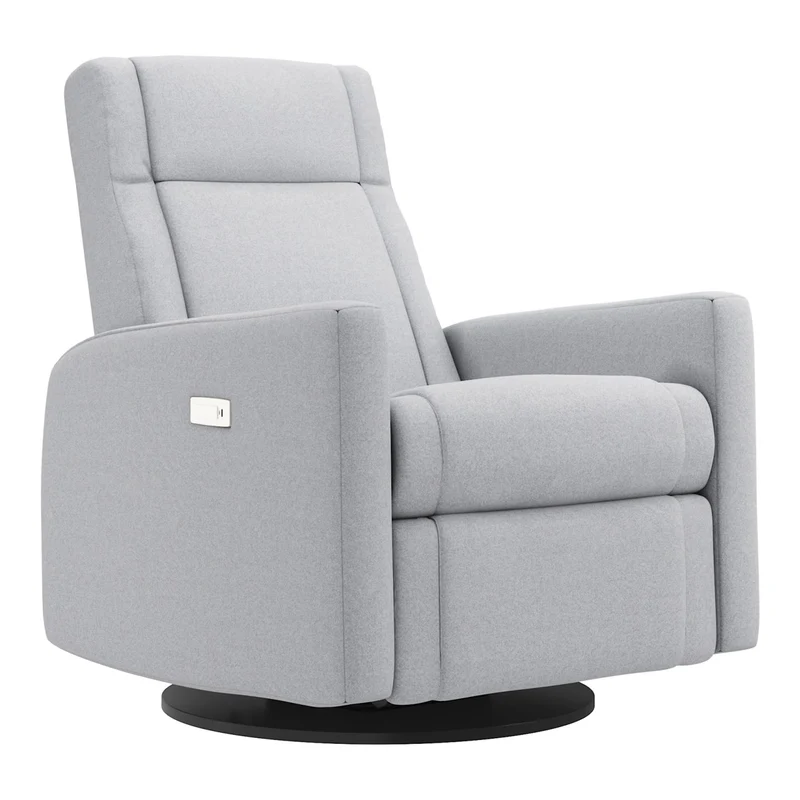 Grand Fauteuil Berçant et Pivotant Nelly avec Mécanisme Électrique - Arlo Heather Silver