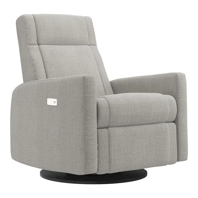 Grand Fauteuil Berçant et Pivotant Nelly avec Mécanisme Électrique - Nubia Silver