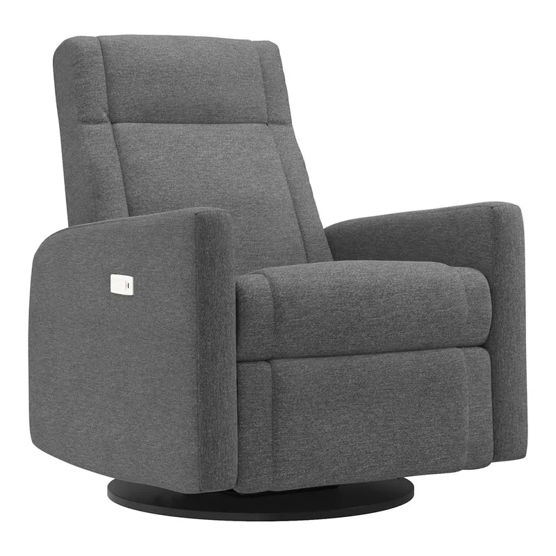 Grand Fauteuil Berçant et Pivotant Nelly avec Mécanisme Électrique - Nexus Charcoal