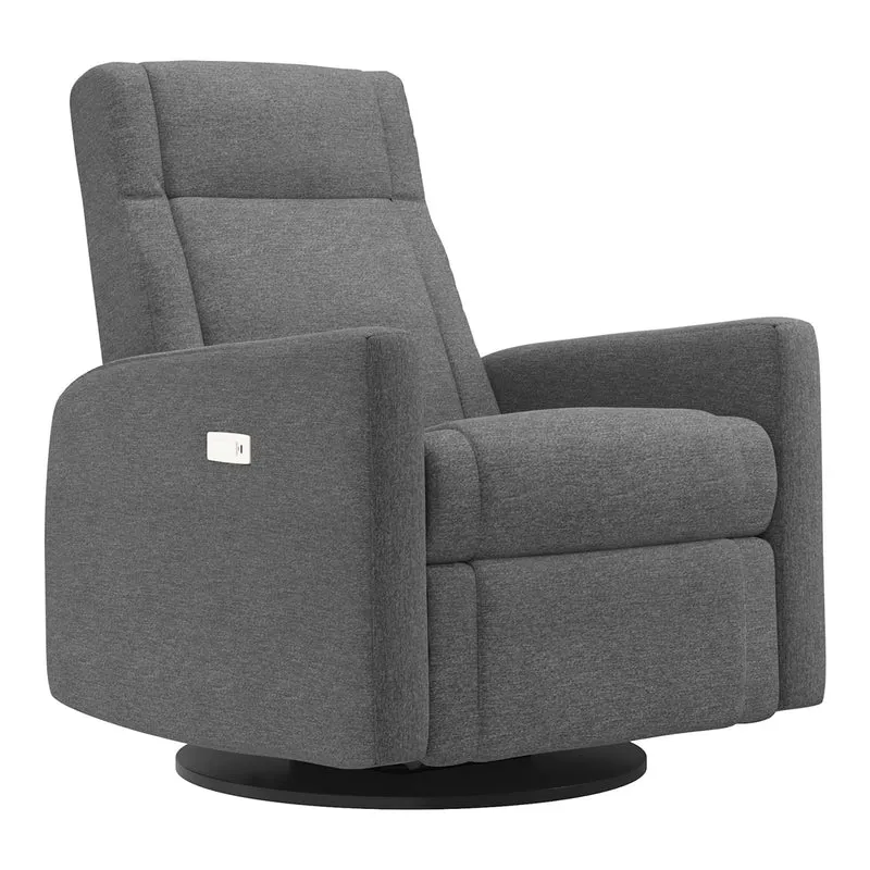 Grand Fauteuil Berçant et Pivotant Nelly avec Mécanisme Électrique - Nexus Charcoal
