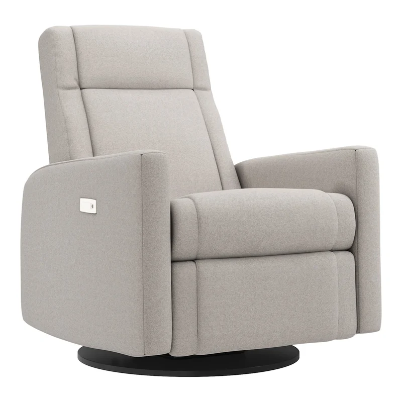 Grand Fauteuil Berçant et Pivotant Nelly avec Mécanisme Électrique - Arlo Heather Pearl