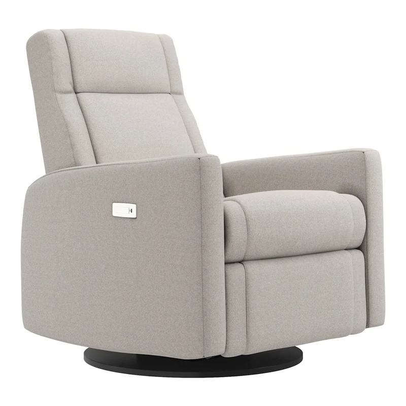 Grand Fauteuil Berçant et Pivotant Nelly avec Mécanisme Électrique - Arlo Heather Pearl