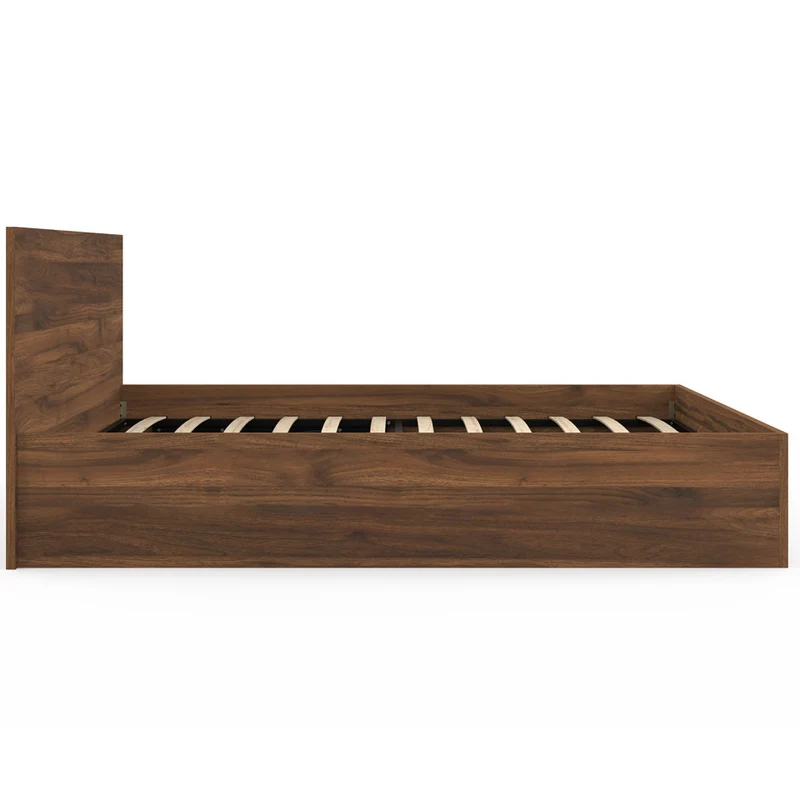 Lit coffre Sicilia 160x200cm effet bois noyer