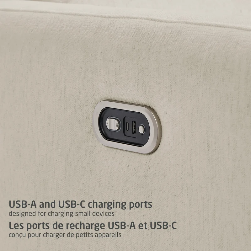 Fauteuil pivotant, coulissant et inclinable Isla avec veilleuse - Vanille