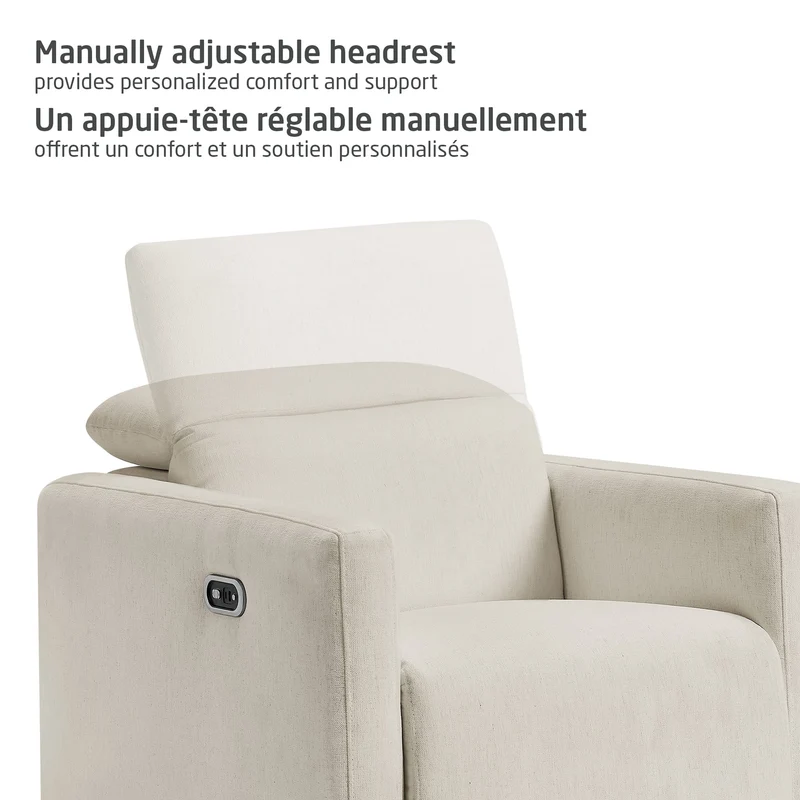 Fauteuil pivotant, coulissant et inclinable Isla avec veilleuse - Vanille