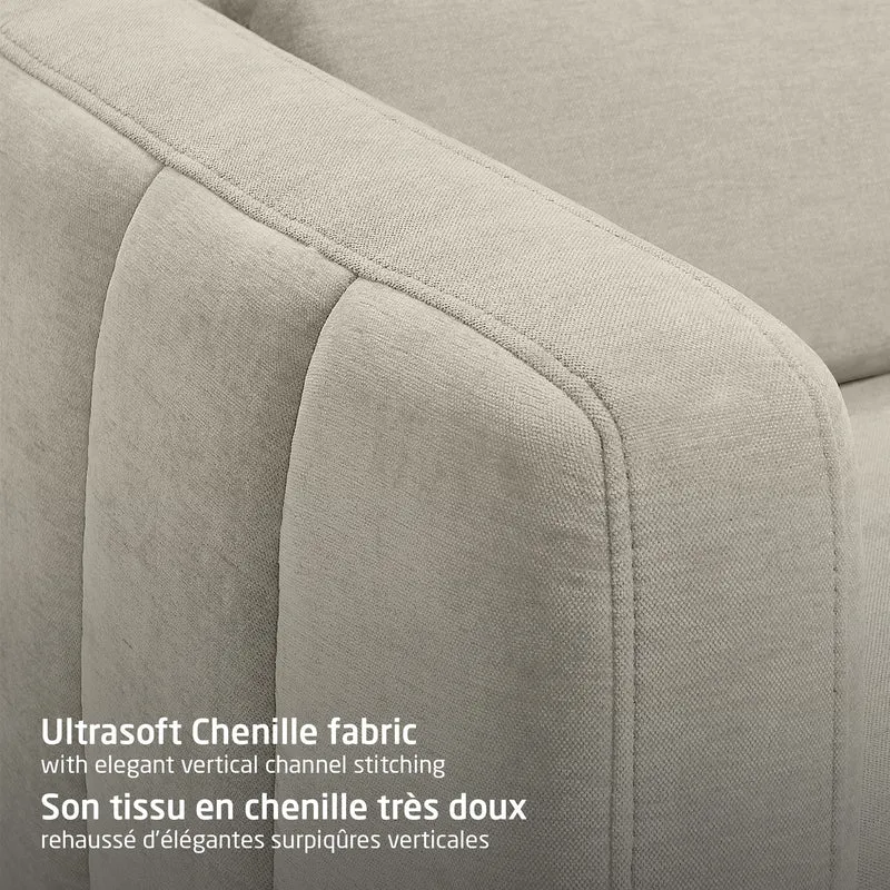 Fauteuil pivotant, coulissant et inclinable Dorian avec veilleuse - Fog
