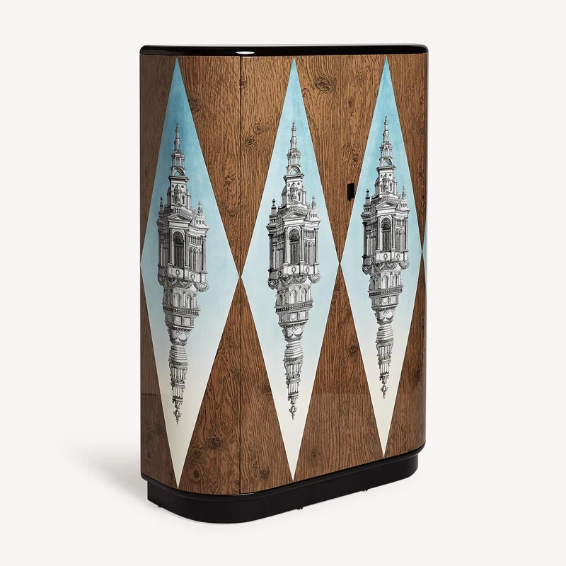 Curved cabinet Cuspide celeste
