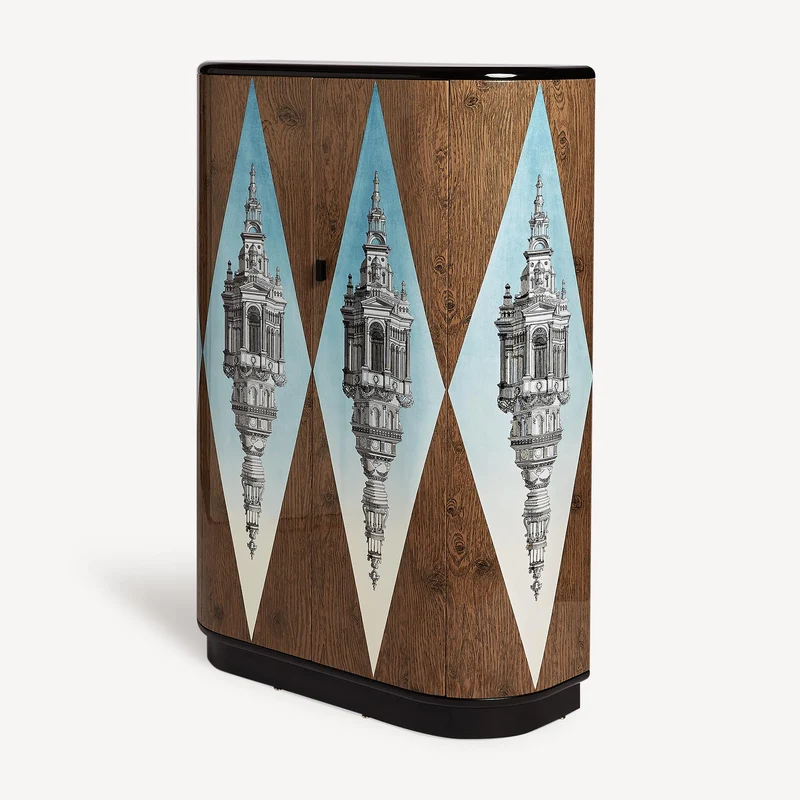 Curved cabinet Cuspide celeste