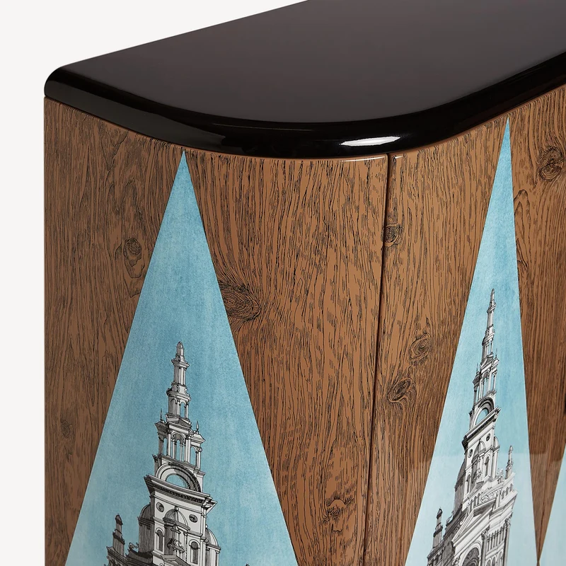 Curved cabinet Cuspide celeste