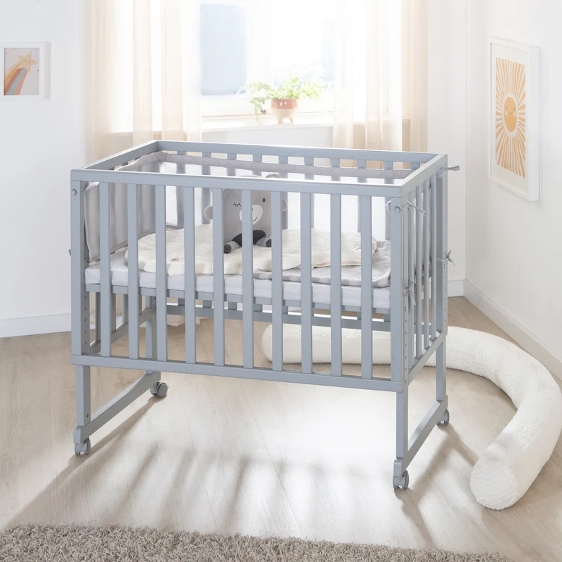 Stuben- & Beistellbett 'roba Style' 3 in 1 in taupe inkl. Matratze & Nestchen