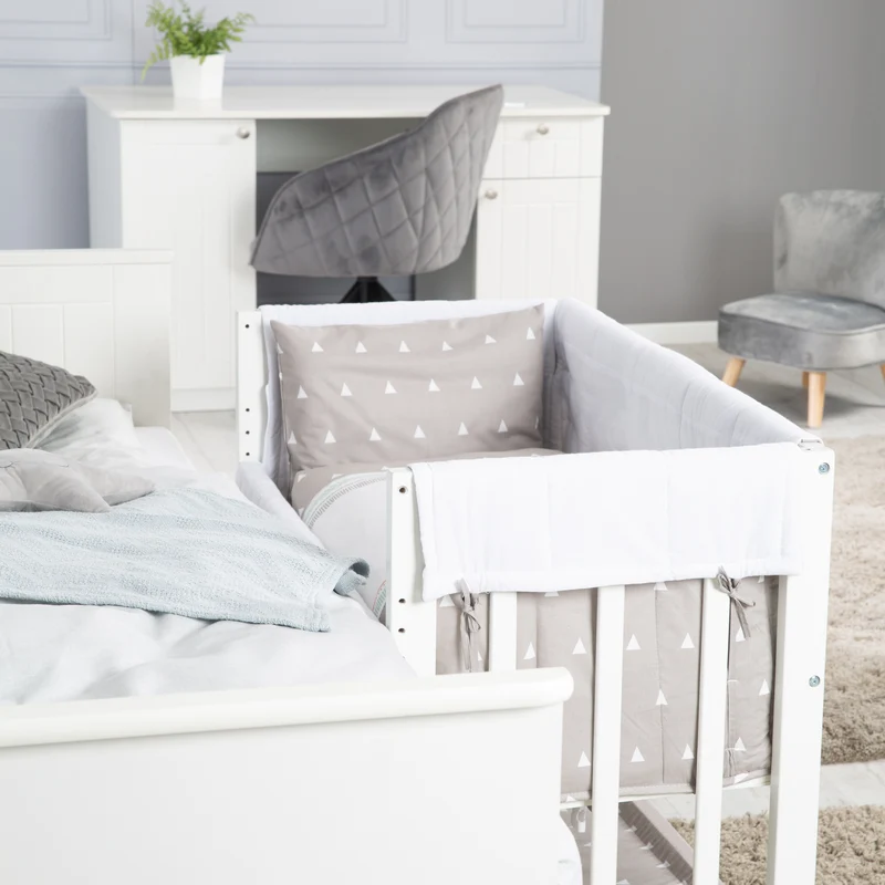 Stuben- & Beistellbett 'Indibär' 4 in 1, Babybett, Wiege & Kinderbank, weiß