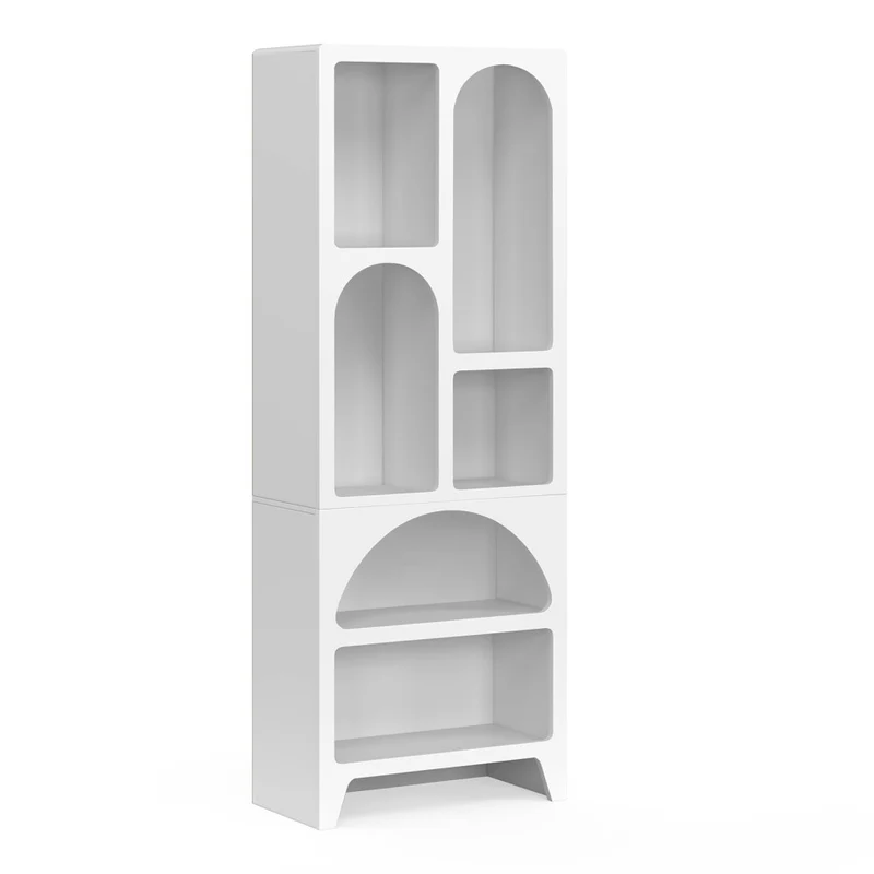 Etagère organique 6 compartiments blanche 160cm