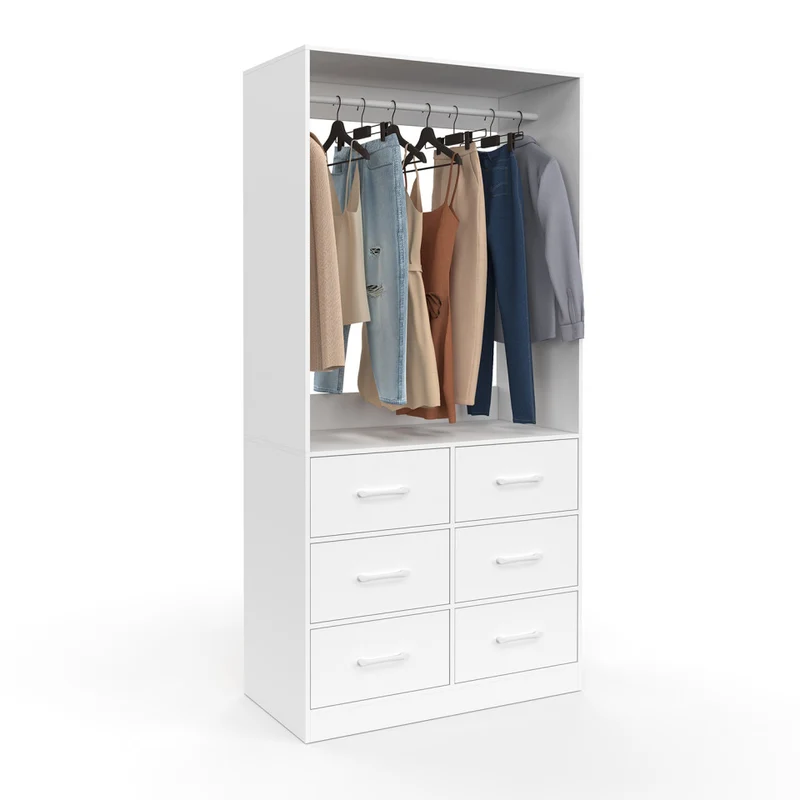 Dressing Uma blanc 6 tiroirs