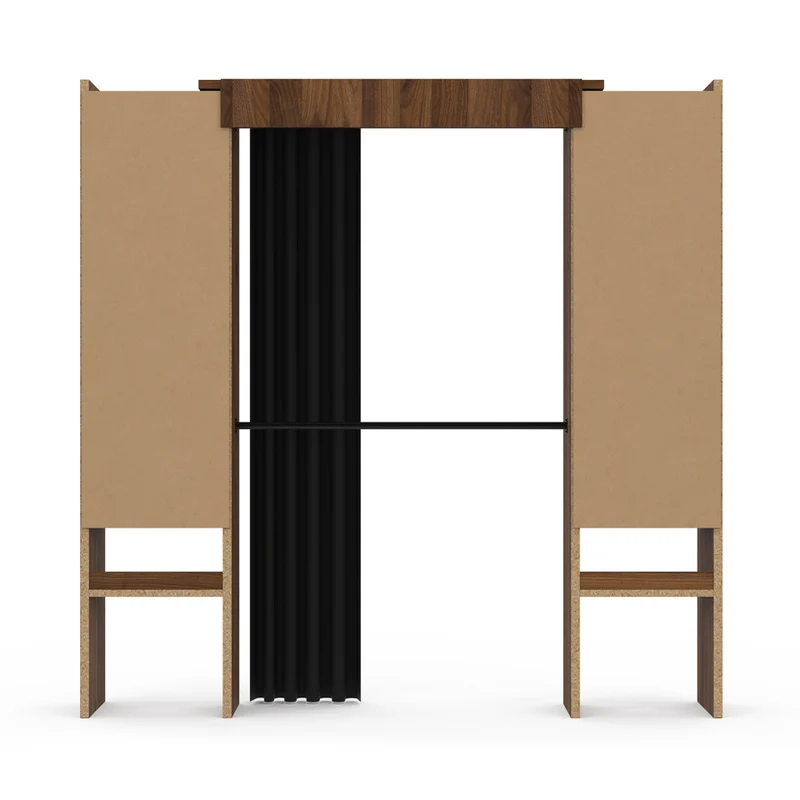 Dressing Justine extensible 120-180cm double colonne effet noyer