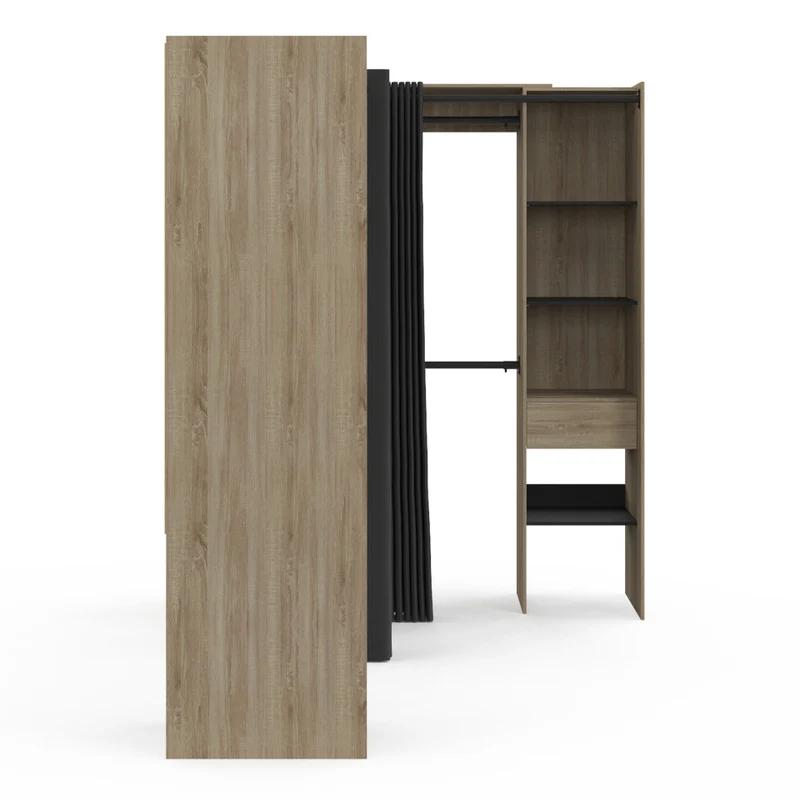 Dressing Justine d'angle 230cm effet bois