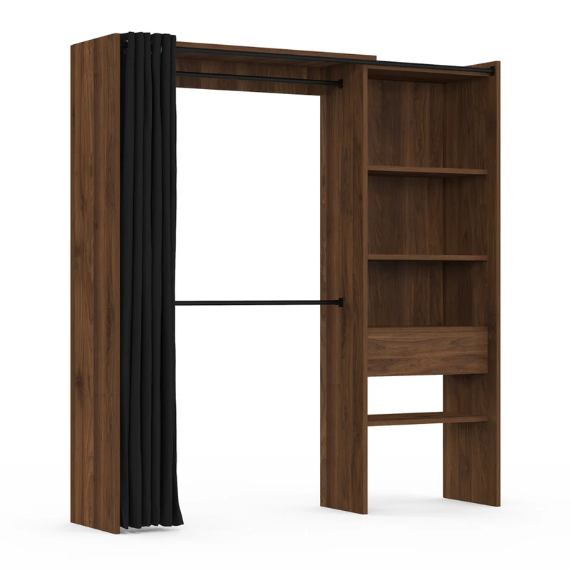 Dressing Aline extensible 120-170cm effet noyer