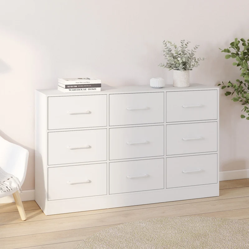 Commode Uma 9 tiroirs blanc