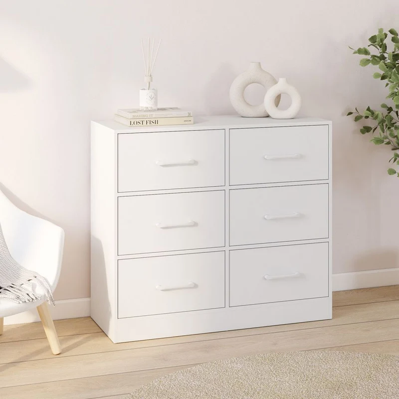 Commode Uma 6 tiroirs blanc