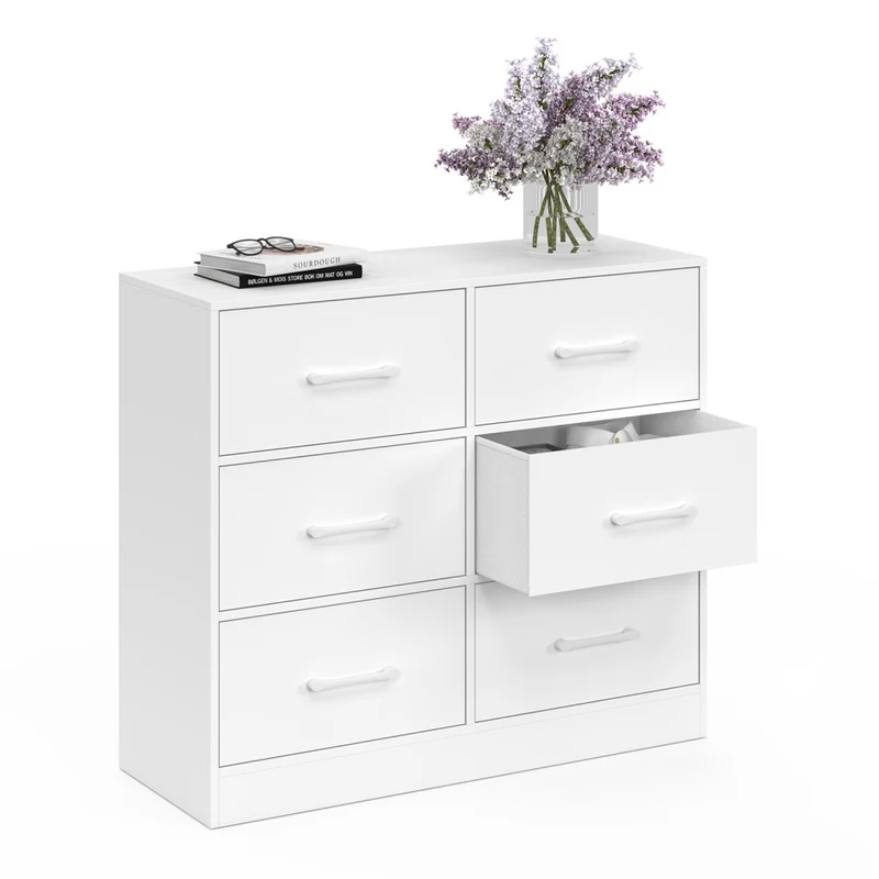 Commode Uma 6 tiroirs blanc