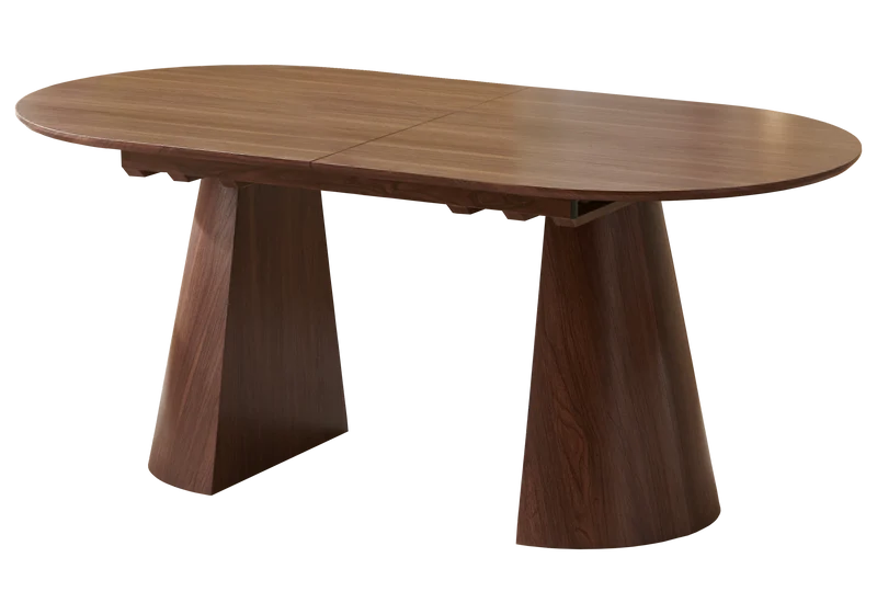 Ensemble table extensible noyer et chaises - Yumi