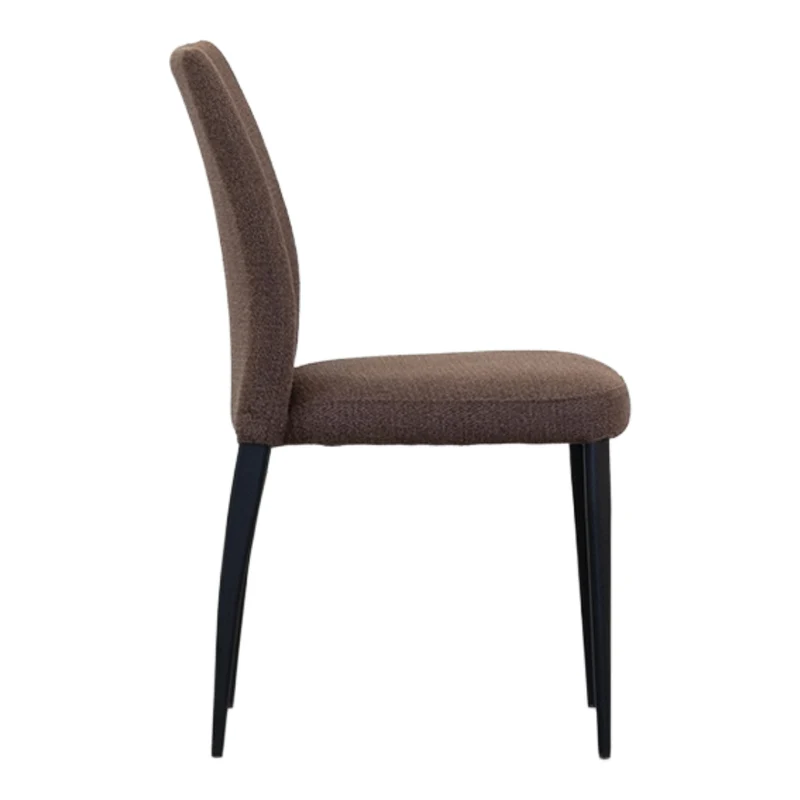 Chaise de salle à manger rembourrée en tissu brun - Denny