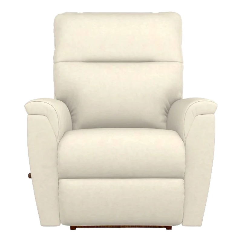 Fauteuil berçant et inclinable en cuir beige pâle - Norton