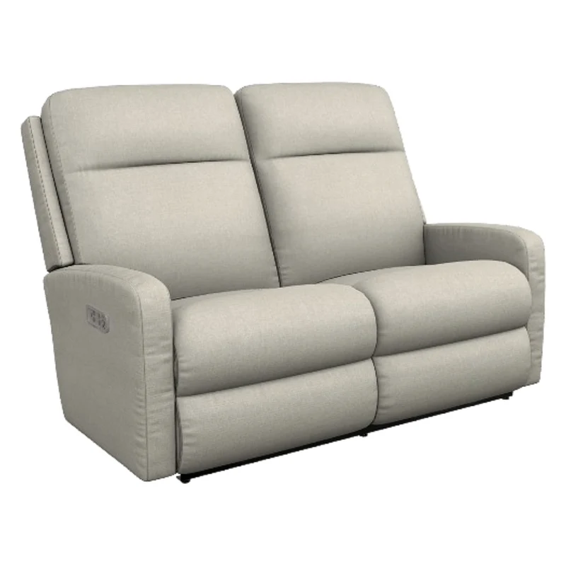 Causeuse inclinable motorisée en tissu beige avec soutien lombaire - Finley
