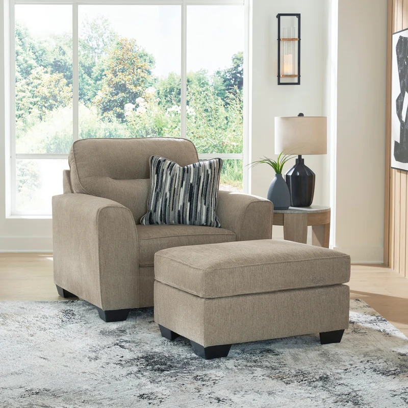 Fauteuil surdimensionné en tissu avec coussin - Olten